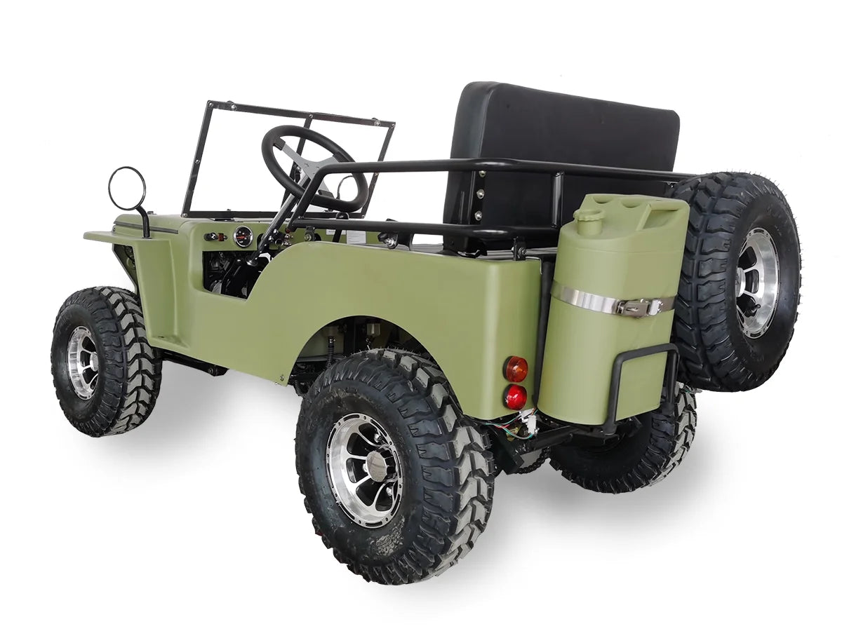SYX MOTO 125cc Go Kart 4-Wheeler, 3-Speed + Reverse, Electric/Kick Start, 35 MPH Max Speed for Teens & Adults, Matte Green