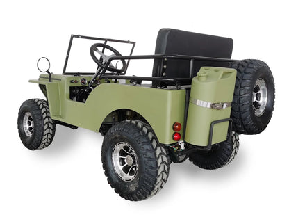 SYX MOTO 125cc Go Kart 4-Wheeler, 3-Speed + Reverse, Electric/Kick Start, 35 MPH Max Speed for Teens & Adults, Matte Green