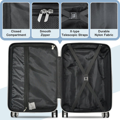 Joyway 6-Piece Hardside Luggage Set with Spinner Wheels and TSA Lock, Lightweight Carry-On Luggage Set for School, Travel, Weekend (Black)