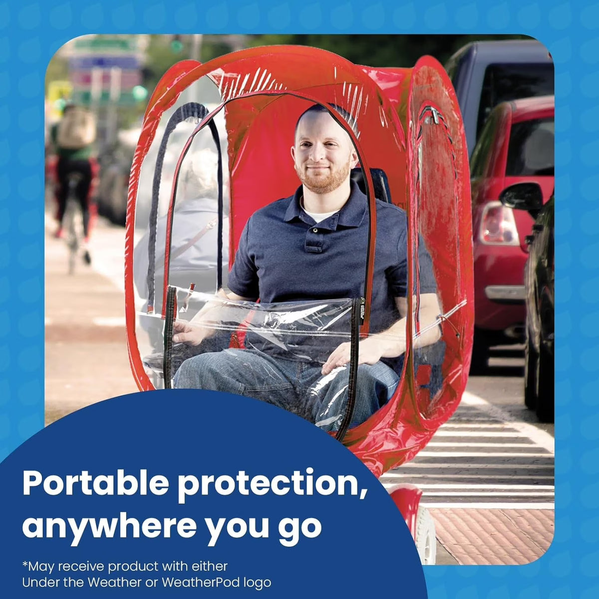 ®   WeatherPod ®   ChairPod ®   - 1 Person Wearable Pod for Wheelchairs, Folding Chairs, Camping Chairs, Offers Protection from The Wind, Rain, and Cold - Chair Tent for Sports