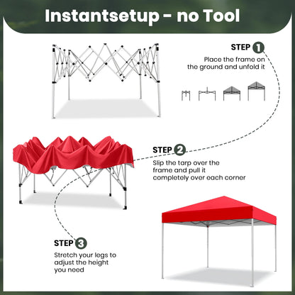 GVDV Canopy Tent, 10x10 ft Easy Pop up Outdoor Canopy Tent, Portable Straight Leg Gazebo Instant Canopy, Blue