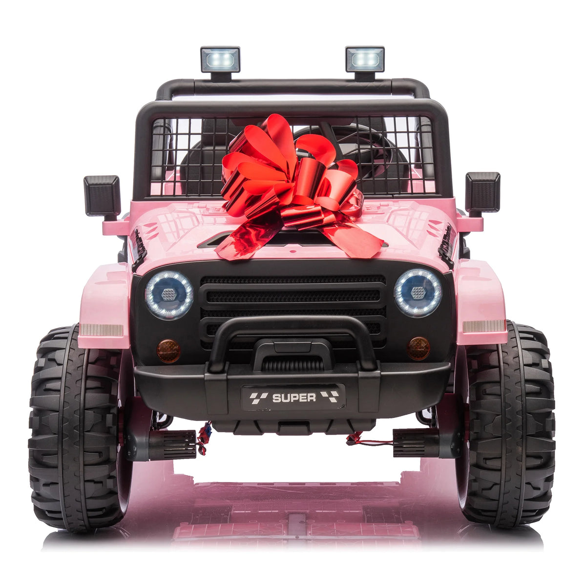 Joyracer 4WD 24 Volt Ride on Toys, 2 Seater Power Car wheels UTV with 800W Motors, Remote Control, Bluetooth Music, Spring Suspension, LED Light, Pink