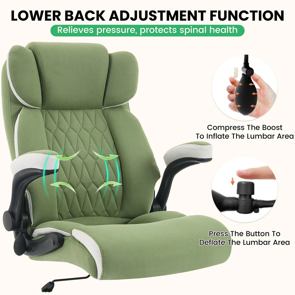 HomeZeer Executive Office Chair, Big and Tall Home Office Chairs 400lbs, High Back Executive Office Chair with Adjustable Flip up Arm, Wide Seat Leather Desk Computer Chairs, Black