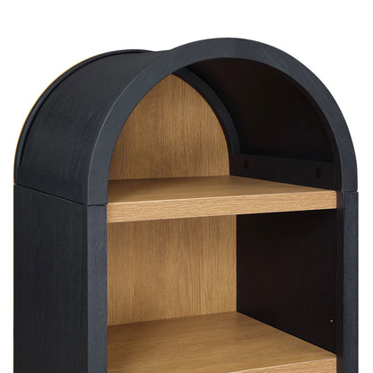 Better Homes & Gardens Juliet Narrow Arch Bookcase, Rich Black and Light Honey