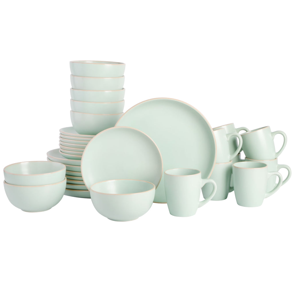Gibson Home Rockaway 32 Piece Dinnerware Set - Gray