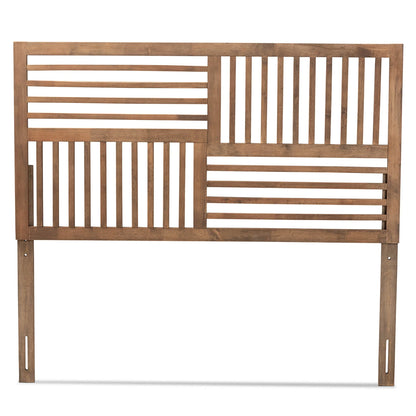 Baxton Studio Adler Contemporary/Modern Slat Back Support Wood Headboard, Full, Ash Walnut