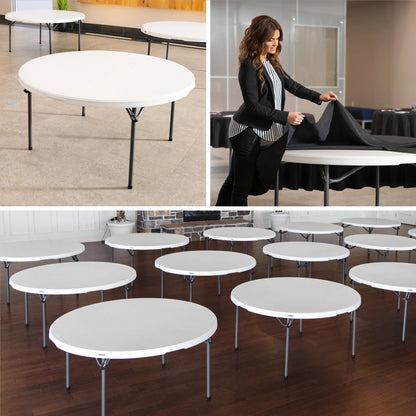 Lifetime 60 inch Round Folding Table, Indoor/Outdoor Commercial Grade, Almond (280435)