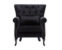 Guyou Mid Century Accent Chair Modern Button Tufted Armchair Wingback Club Chair Velvet Single Sofa Lounge Chair with Pillow for Living Room Bedroom, Teal Blue