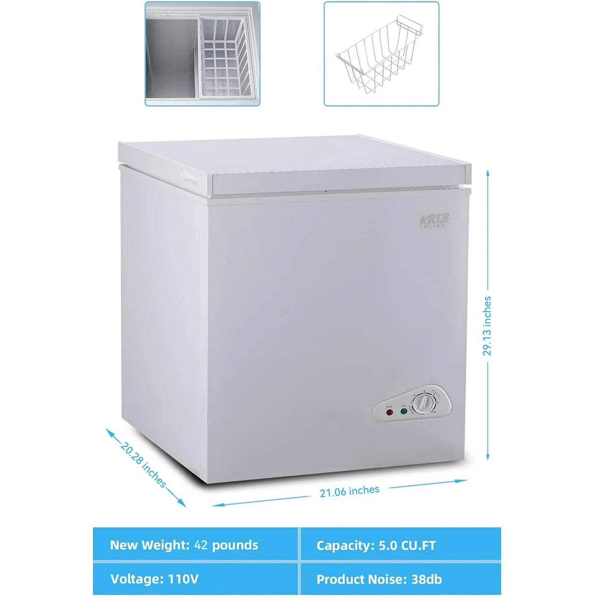 GGTB 3.0 Cu.ft Chest Freezer Top Open Door Compact Freezer with Adjustable Temperature Black