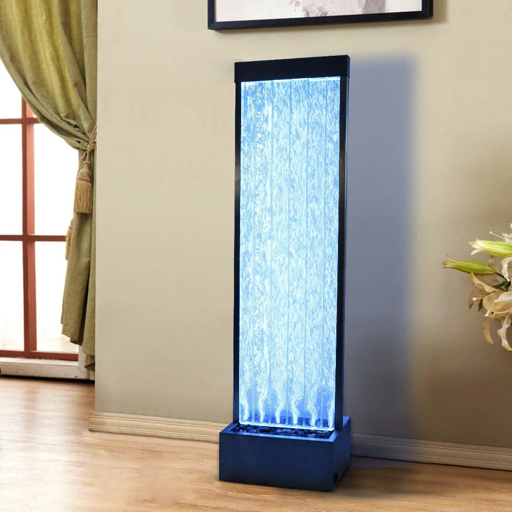 72'' Acrylic Bubble Fountain, Standing Bubble Panel, Color Lights/Remote Ctrl