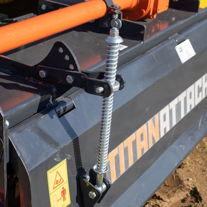 Titan Attachments 72n PTO Driven Rotary Tiller, Category 1, 3 Point Hitch, Single Speed Gear Drive, L-Shaped Tines Work 5in Deep