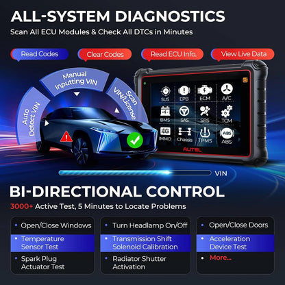 Autel Scanner MaxiPRO MP900TS Car Diagnostic Bidirectional Scan Tool,  DoIP/CAN-FD, 40+ Service, TPMS Programming Relearn, OE ECU Coding Upgrade of MP808S-TS MS906TS