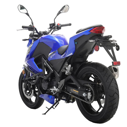 X-Pro Hurricane 250 Electronic Fuel Injection Gas Motorcycle with 6-Speed Manual Transmission, Electric Start! 17" Wheels! Assembled In Crate!