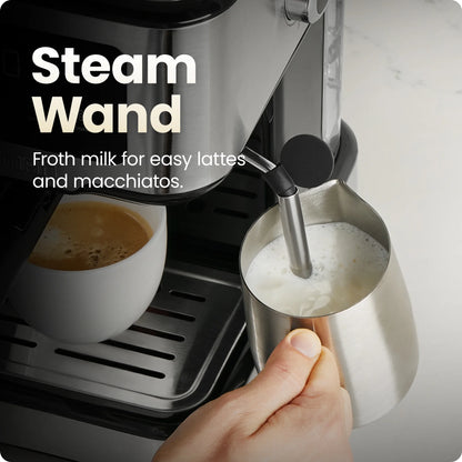Chefman CraftBrew Espresso Machine w/ Steam Wand and Touch Controls �C Stainless Steel