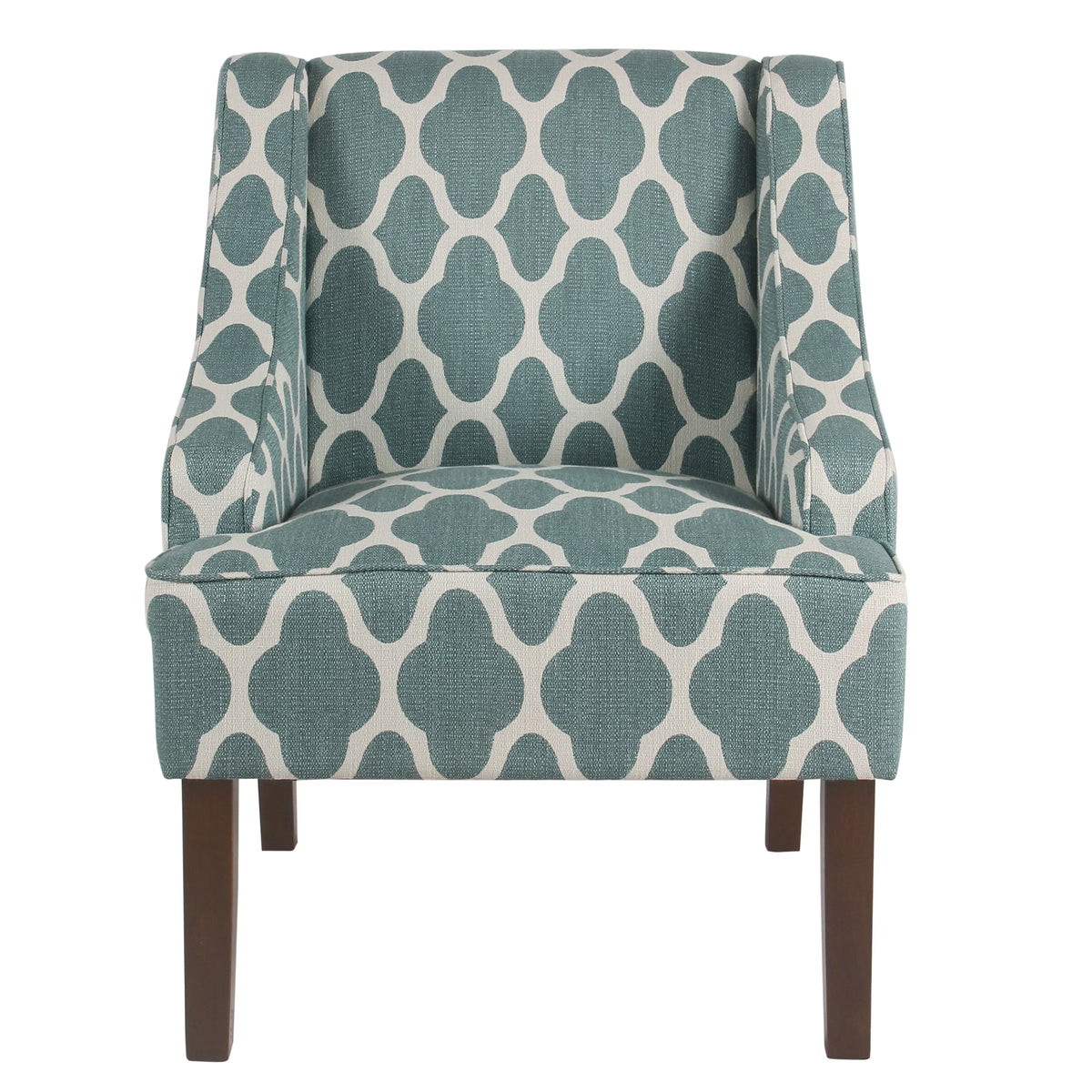 HomePop Classic Swoop Accent Chair - Blue and White Damask