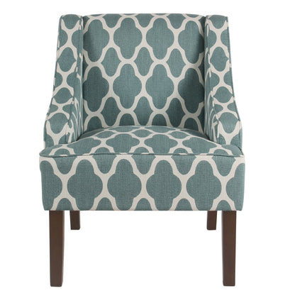 HomePop Classic Swoop Accent Chair - Blue and White Damask