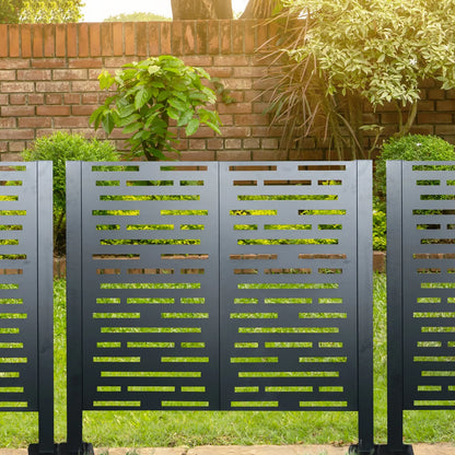 Metal AC Unit Privacy Fence Cover Panel - Outdoor Air Conditioner Hide Fence for Concealing HVAC Units