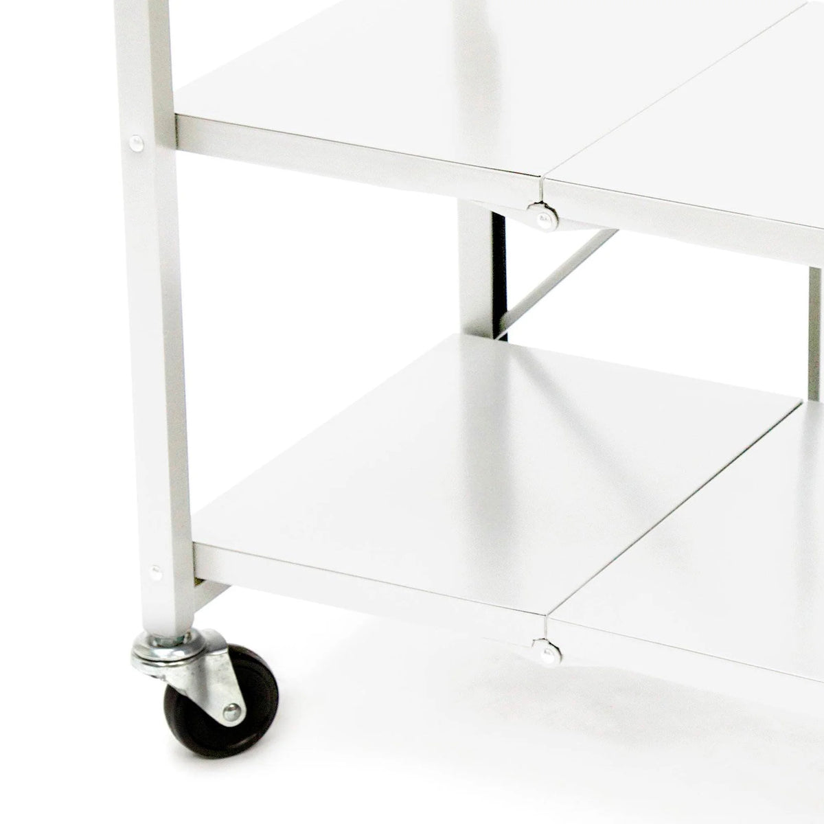 Origami Foldable Wheeled Portable Solid Wood Top Kitchen Island Bar Cart
