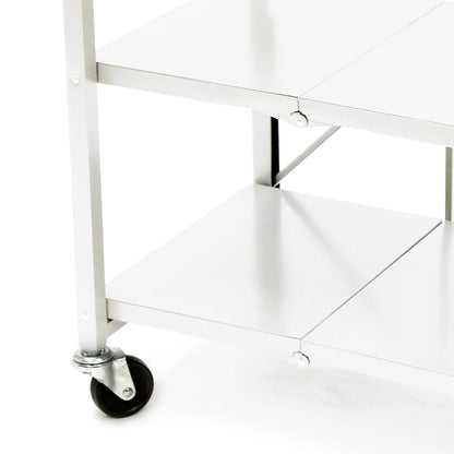 Origami Foldable Wheeled Portable Solid Wood Top Kitchen Island Bar Cart