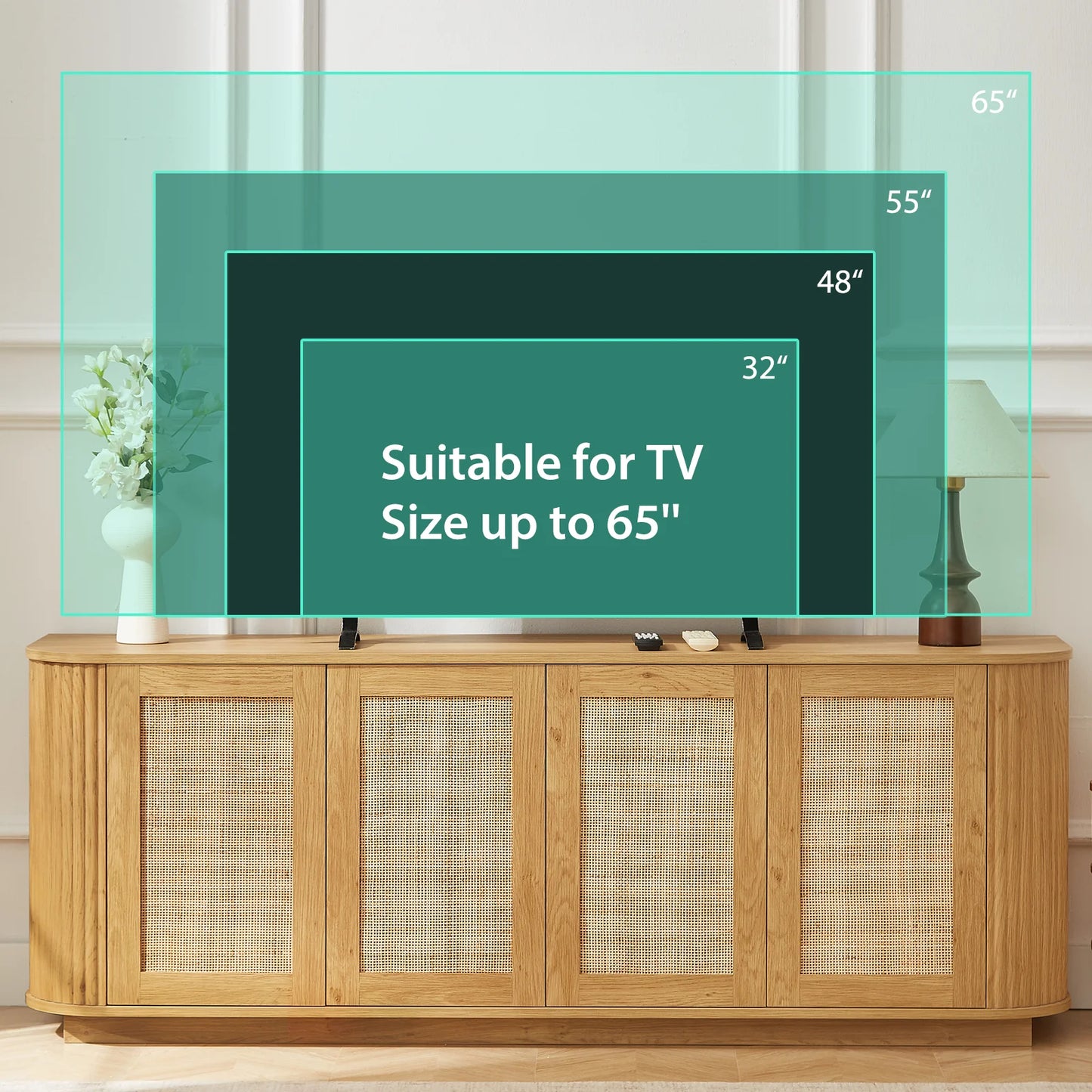 TV Stand, Modern Entertainment Center for TVs Up to 75 inch
