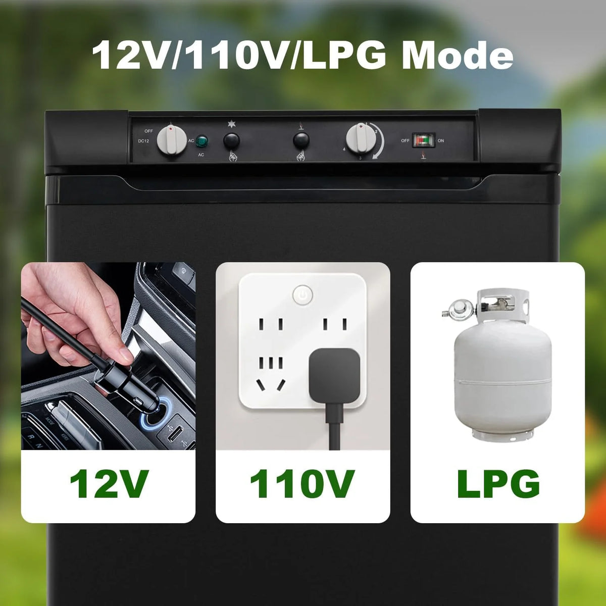 Smad 3 Way Fridge Gas/12V/110V 3.5 Cu.ft Propane Camping Refrigerator Fridge