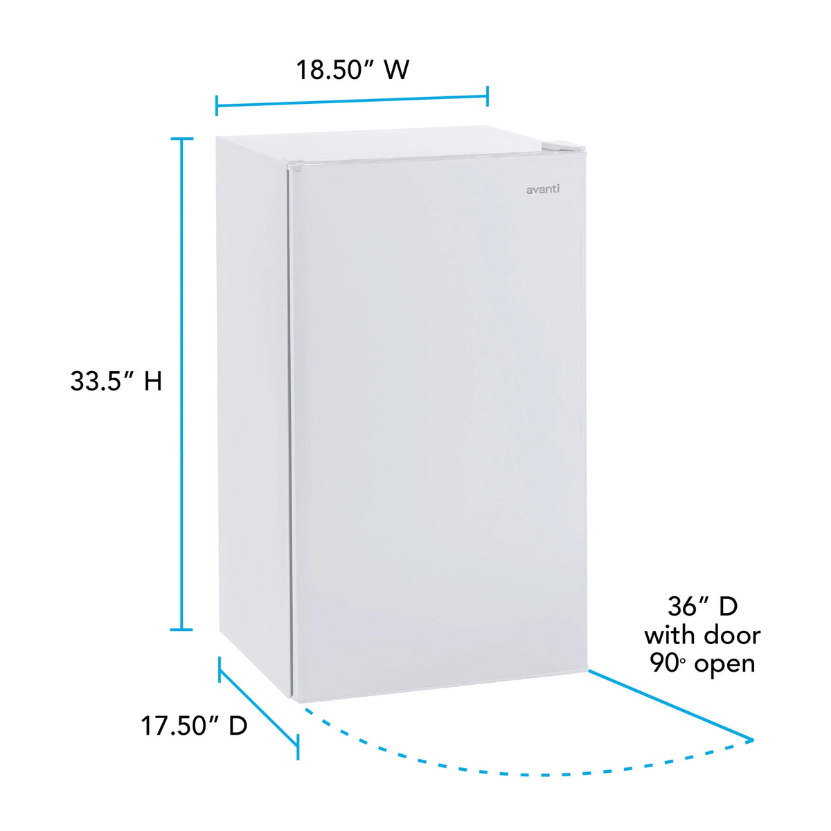 Avanti 3.2 cu. ft. Compact Refrigerator, Mini-Fridge, in White (RM3306W)