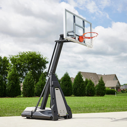 Spalding the Beast 7.5ft - 10ft Adjustable Height 60" Glass Portable Basketball System (Adult)