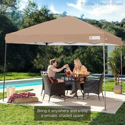 Best Choice Products 12x12ft Easy Setup Pop Up Canopy w/ 1-Button Setup, Wheeled Case, 4 Weight Bags - Navy Blue
