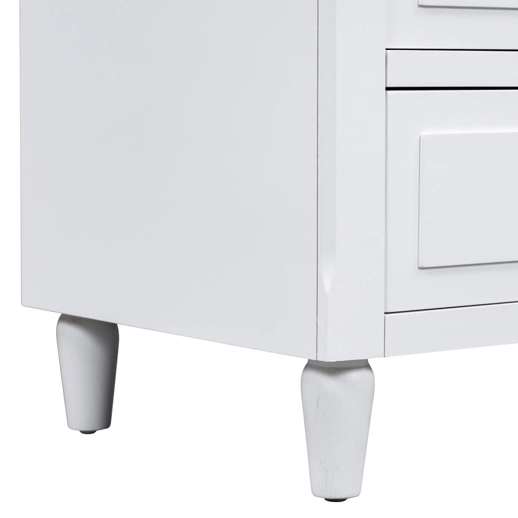 White Nightstand for Bedroom, Atumon Nightstand with 3 Drawers, Wood Bedside Table, Modern Nightstand Furniture for Bedroom, 28"L x 16.9"W x 28"H