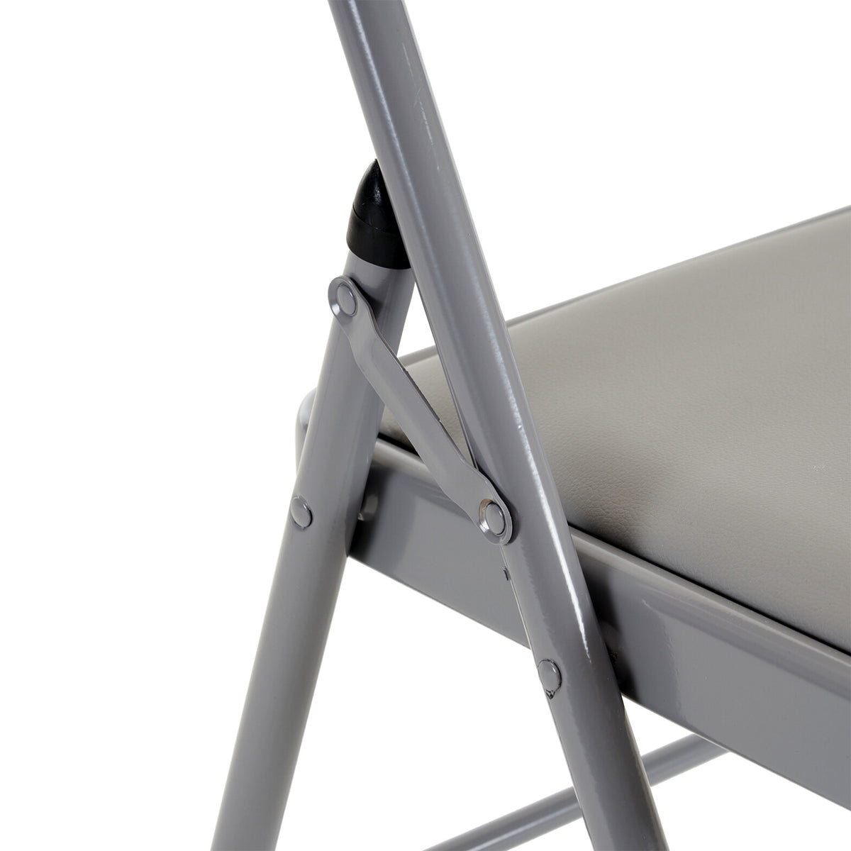 6 Pack Gray Folding Chairs with Padded Seats, Portable Stackable Foldable Chairs for Indoor & Outdoor, Commercial Seat with Metal Frame for Events Office Wedding Party, 330lbs Capacity