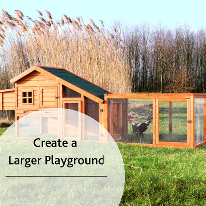 TRIXIE Weatherproof Outdoor Wooden Chicken Coop with 2 Nesting Boxes & Run, Brown