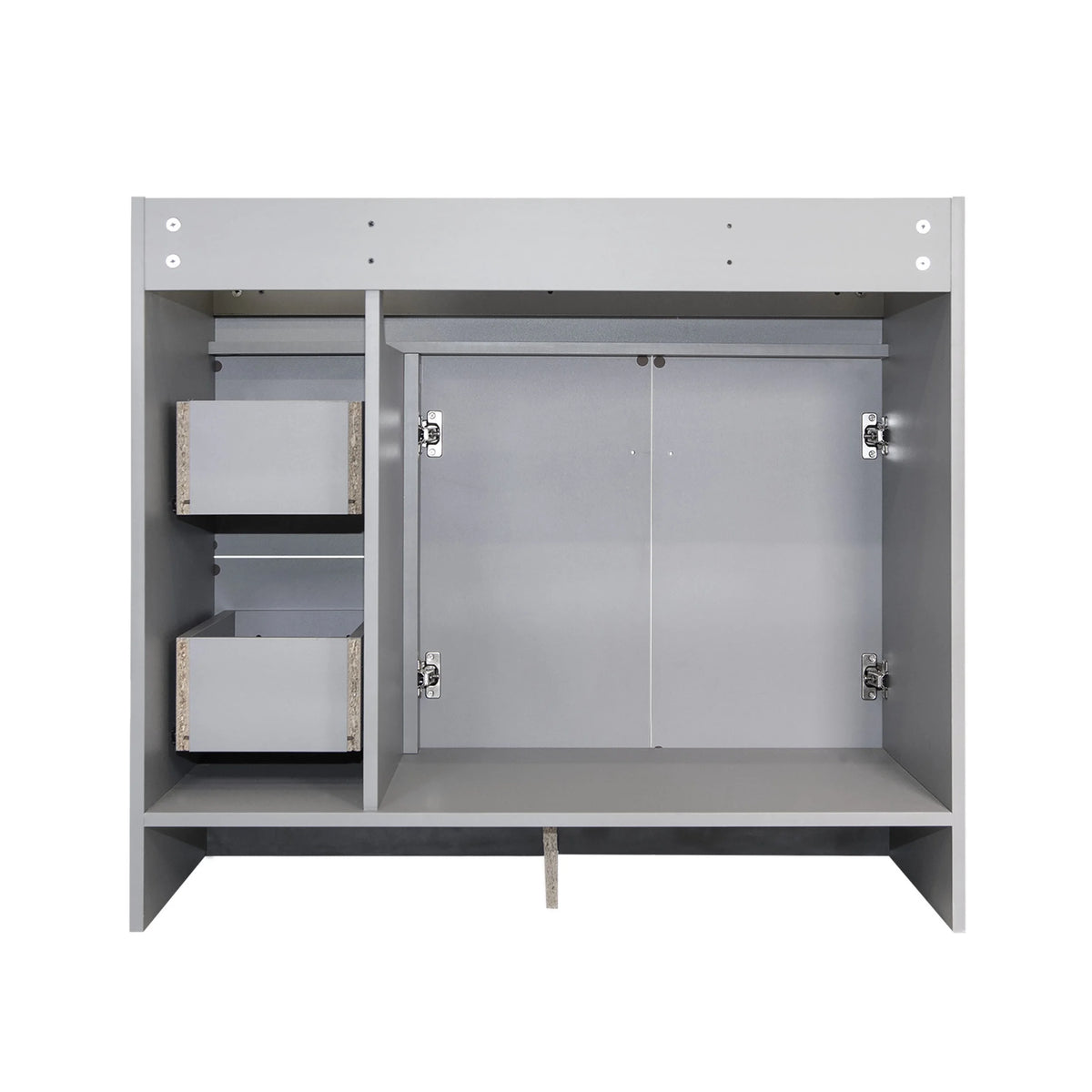 Design House Wyndham 36" Solid Wood Ready to Assemble 2-Door and 2-Drawer Bathroom Vanity Cabinet, White