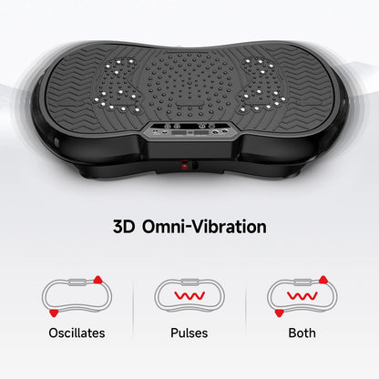 LNOW Full Body Vibration Plate Exercise Machine for Lymphatic Drainage, Muscle Toner with Bluetooth & Massage Pedals, Workout Vibration Platform for Home Fitness 400lbs