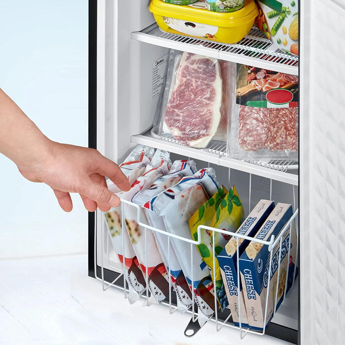 Midea 3 Cubic Ft Upright Freezer, Black, MRU03M2ABB, New