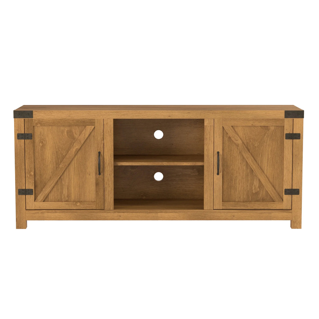 Walker Edison Modern Farmhouse Barn Door TV Stand for TVs up to 65", Grey Wash