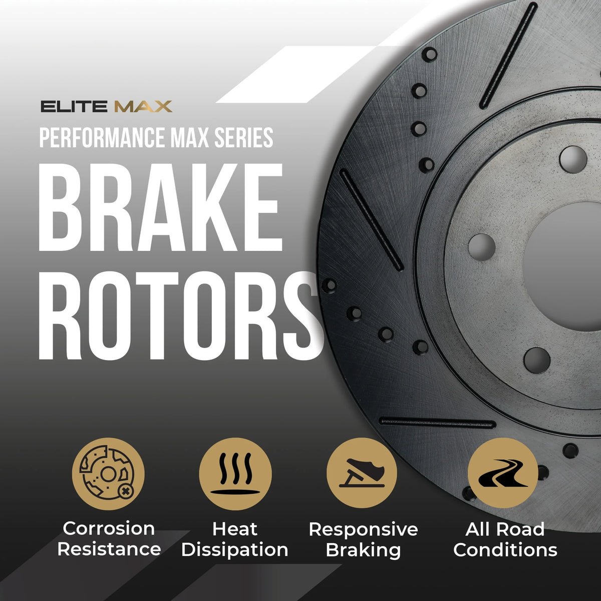 Max Advanced Brakes - Brake Kit for 2006-2011 2012 2013-2018 Dodge Ram 1500 5 Lug 2007-2009 Dodge Durango Front Replacement Cross Drilled Disc Brake Rotors and Ceramic Brake Pads