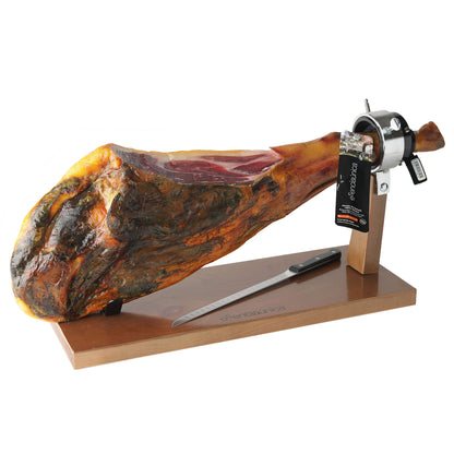 Covap Jamon Iberico Bellota Ham Leg with Stand and Knife, 15.4 lbs.