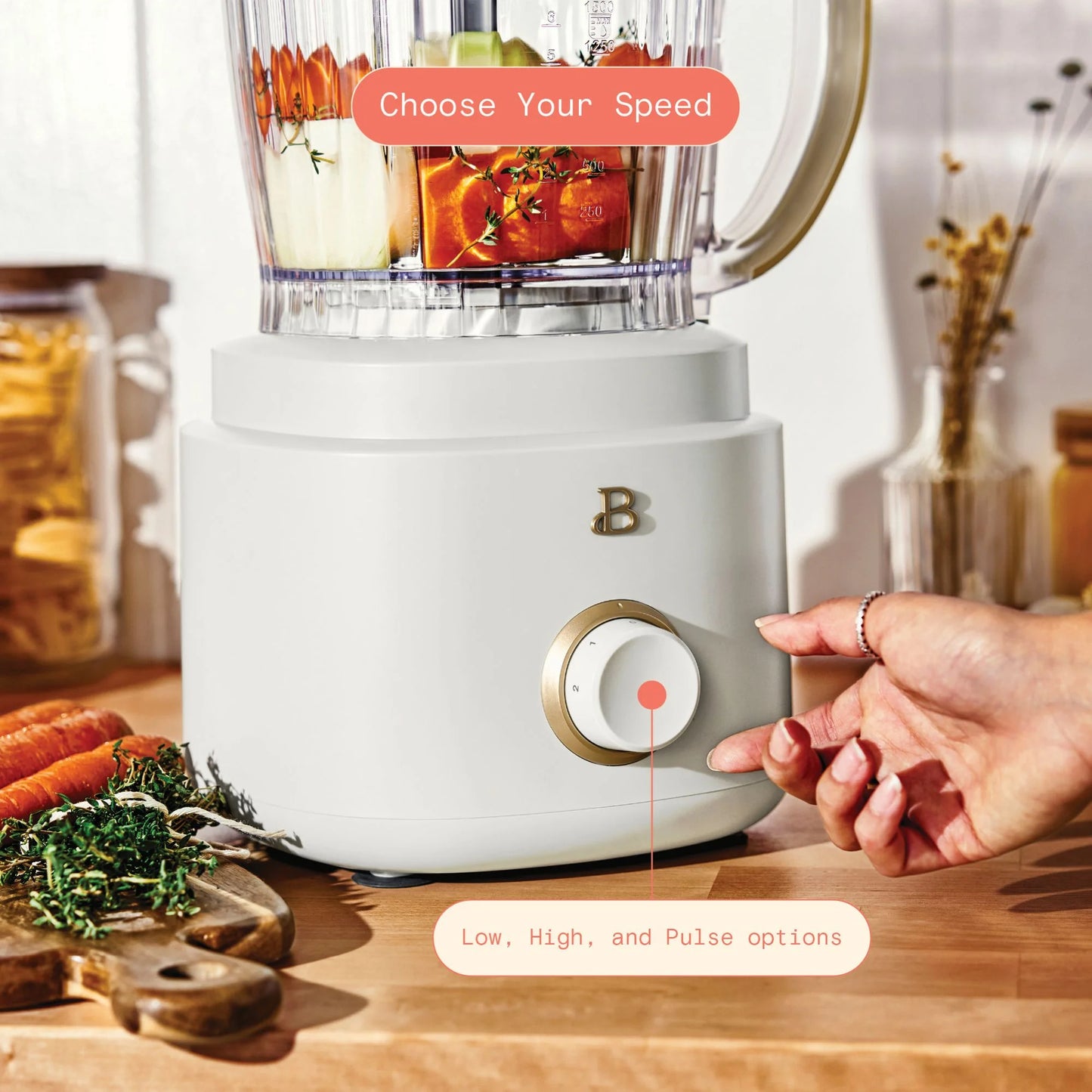 Beautiful 10-Cup Food Processor with Accessories, White Icing by Drew Barrymore