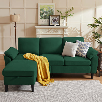 Pingliang Home Sectional Sofa Couch with Storage Ottoman,Modern 3 Seat L Shaped Sofa Couch for Living Room Apartment Studio Office