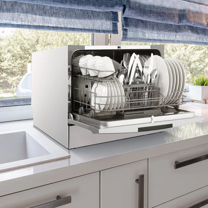 Danby 6 Place Setting Countertop Dishwasher in White (DDW621WDB)