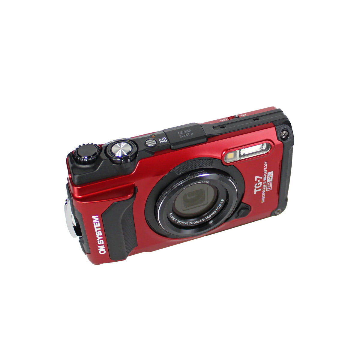 OM SYSTEM Tough TG-7 Red Underwater Camera, 44x Macro Shooting, 12MP, Float Strap, 64GB Card