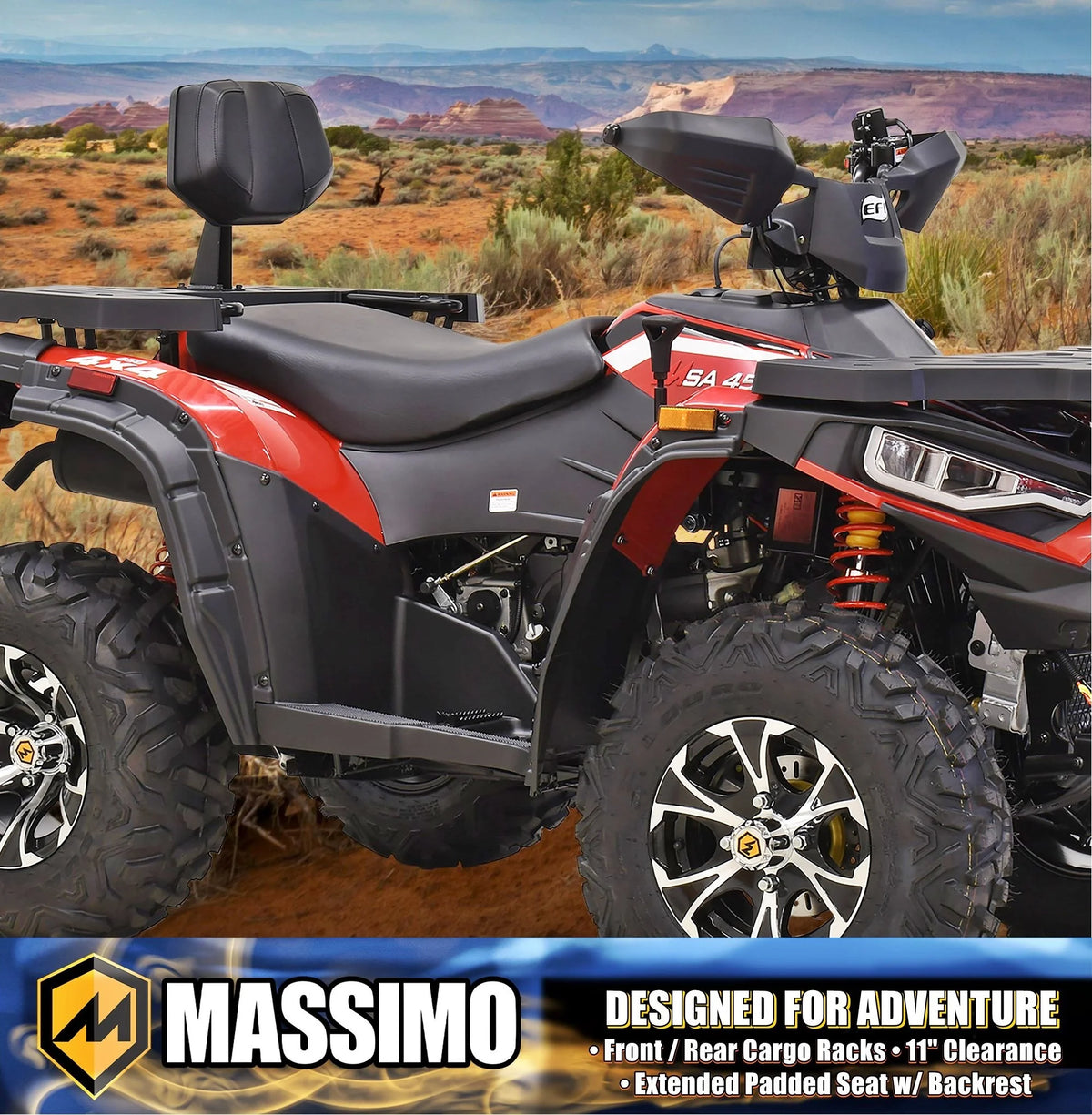 Massimo MSA450F Adult ATV Quad 352cc 25 HP 4 Stroke 4-Wheeler - Sand