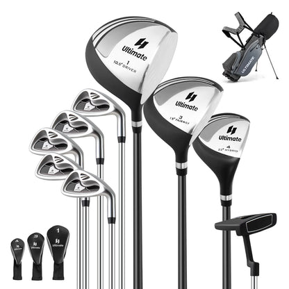 Costway Men's Complete Golf Clubs Package Set 10 Pieces Includes Alloy Driver