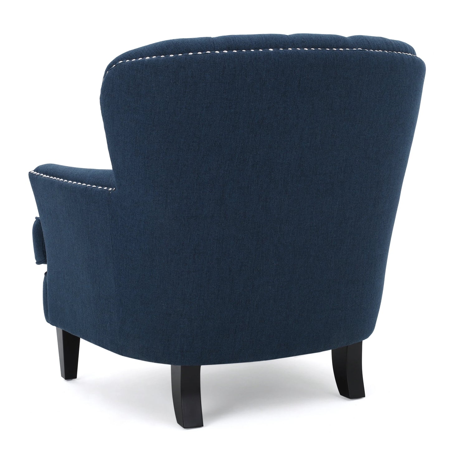 Noble House Tanner Tufted Fabric Club Accent Chair, Dark Blue