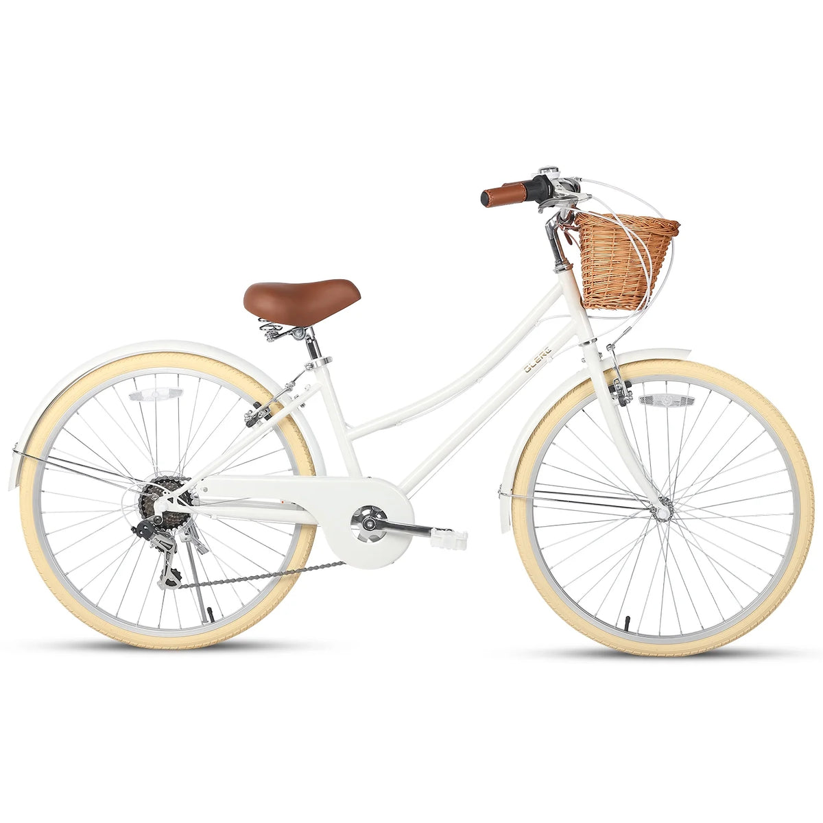 Glerc Missy 24" Girls Cruiser Bike 6-Speed Women's Hybird Bicycle for Ages 7-11 Years, Mint Green