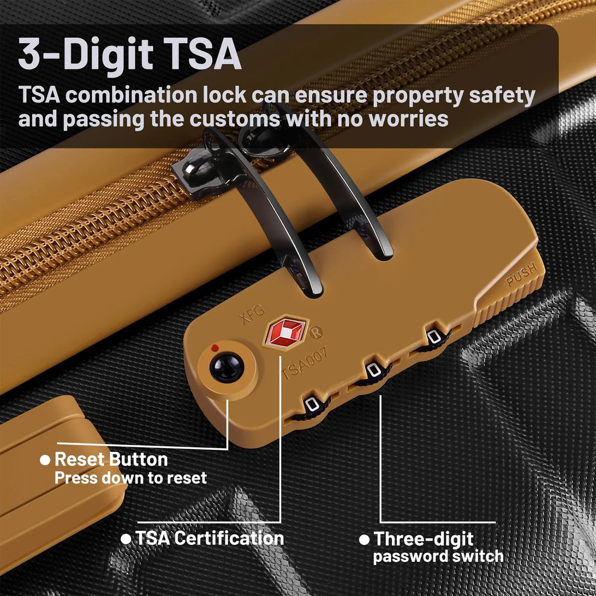 5 Piece Luggage Sets  and Travel Duffel Bag, ABS Hardshell Hardside Checked Luggage with TSA Lock and Double Spinner Wheels Suitcase, Deep Blue