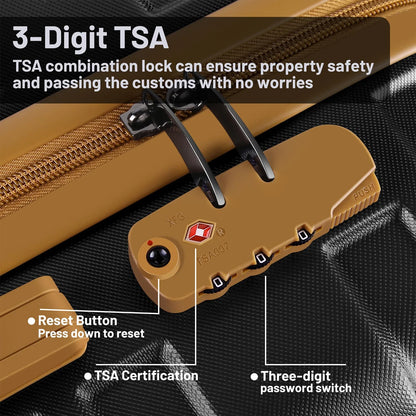 5 Piece Luggage Sets  and Travel Duffel Bag, ABS Hardshell Hardside Checked Luggage with TSA Lock and Double Spinner Wheels Suitcase, Deep Blue