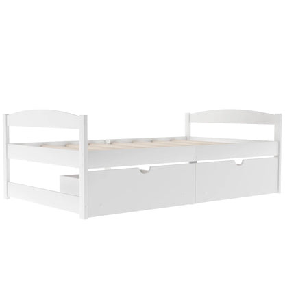 Euroco Twin Size Wooden Daybed with 2 Storage Drawers for Kids Bedroom, Gray