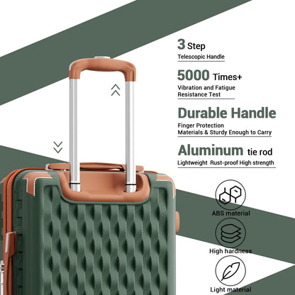 Melalenia - 7 Luggage Sets ABS Hardside Spinner Luggage -With Spinner Wheels and TSA Lock-White