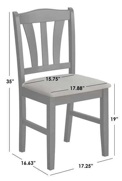 TMS Metropolitan 5-Piece Wood Farmhouse Upholsered Dining Set with Table and Chairs, Espresso
